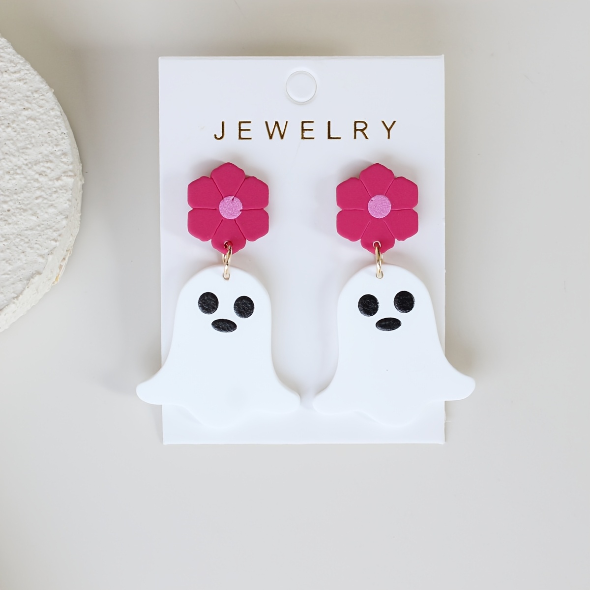 Halloween Rose Red Small Flower Dangle Earrings, Elegant & Cute